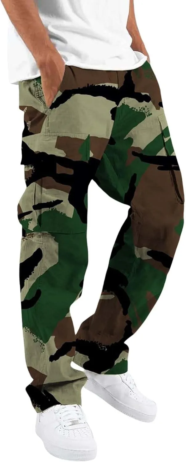 Men's Sweatpants Tapered Joggers Pants Drawstring Stretch Elastic Waist Tapered Pants Gym Running Workout Jogger Pant