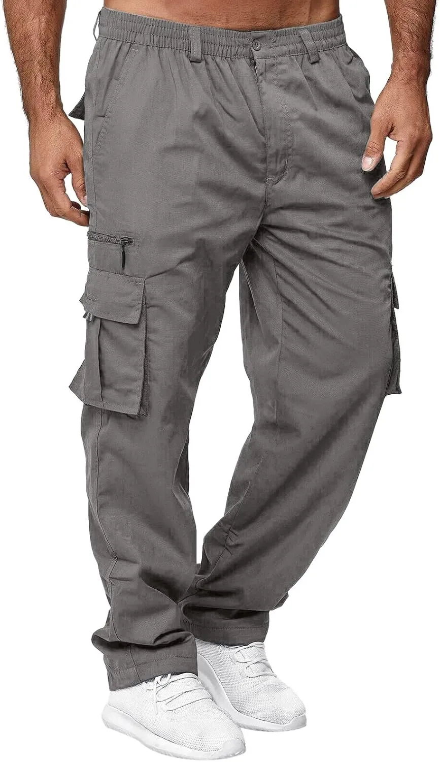 Men's Sweatpants Tapered Joggers Pants Drawstring Stretch Elastic Waist Tapered Pants Gym Running Workout Jogger Pant