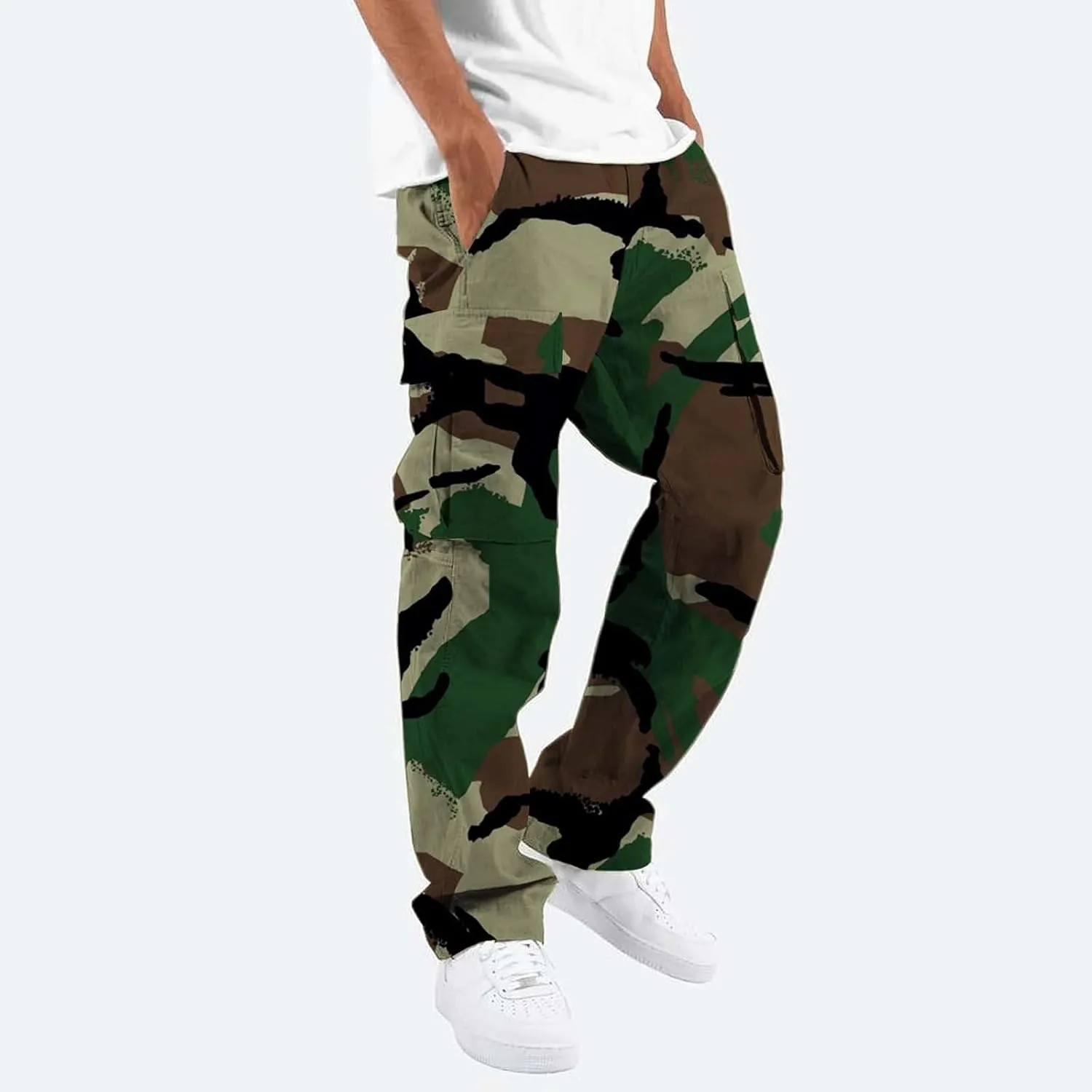 Men's Sweatpants Tapered Joggers Pants Drawstring Stretch Elastic Waist Tapered Pants Gym Running Workout Jogger Pant