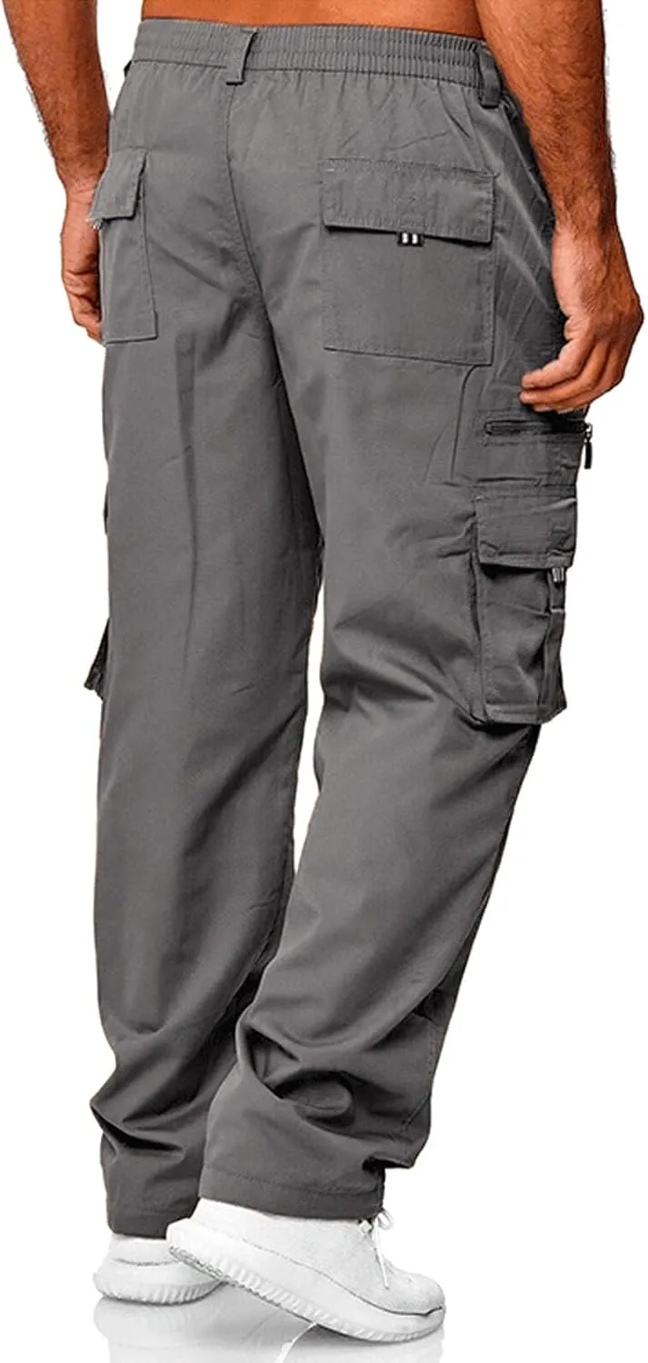 Men's Sweatpants Tapered Joggers Pants Drawstring Stretch Elastic Waist Tapered Pants Gym Running Workout Jogger Pant