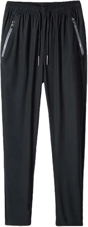 Mens Sweatpants Thin Stretch Quick Dry Casual Tapered Trousers Workout Track Running Gym Athletic Pants with Pockets