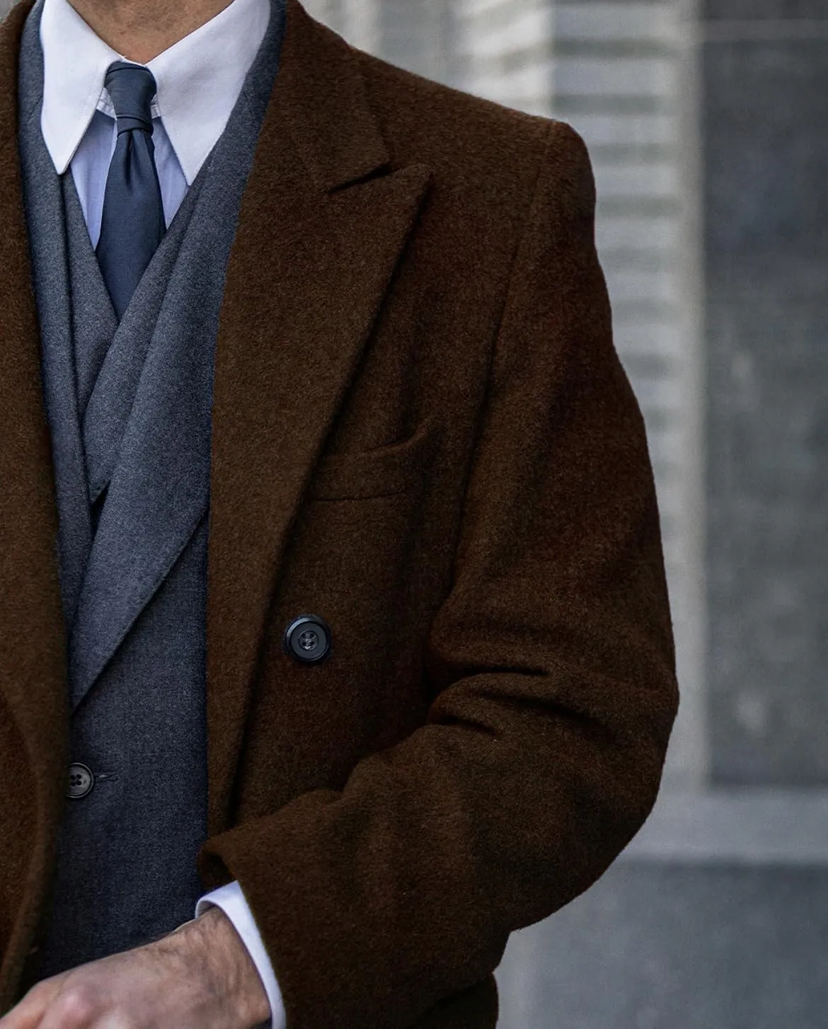 Men's Trench Coat Double Breasted Notched Lapel Peacoat Casual Warm Winter Long Jacket Overcoat With Pockets