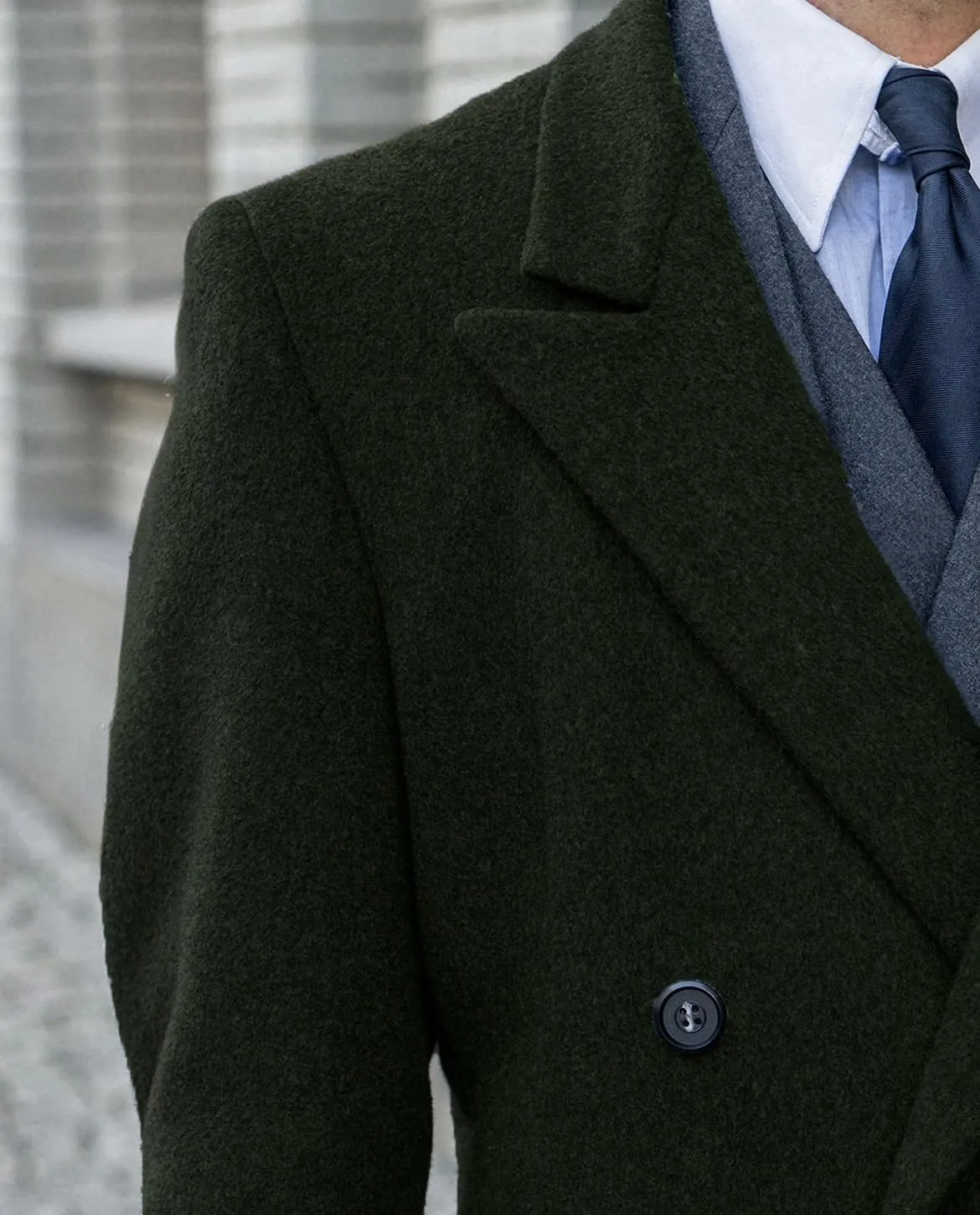 Men's Trench Coat Double Breasted Notched Lapel Peacoat Casual Warm Winter Long Jacket Overcoat With Pockets