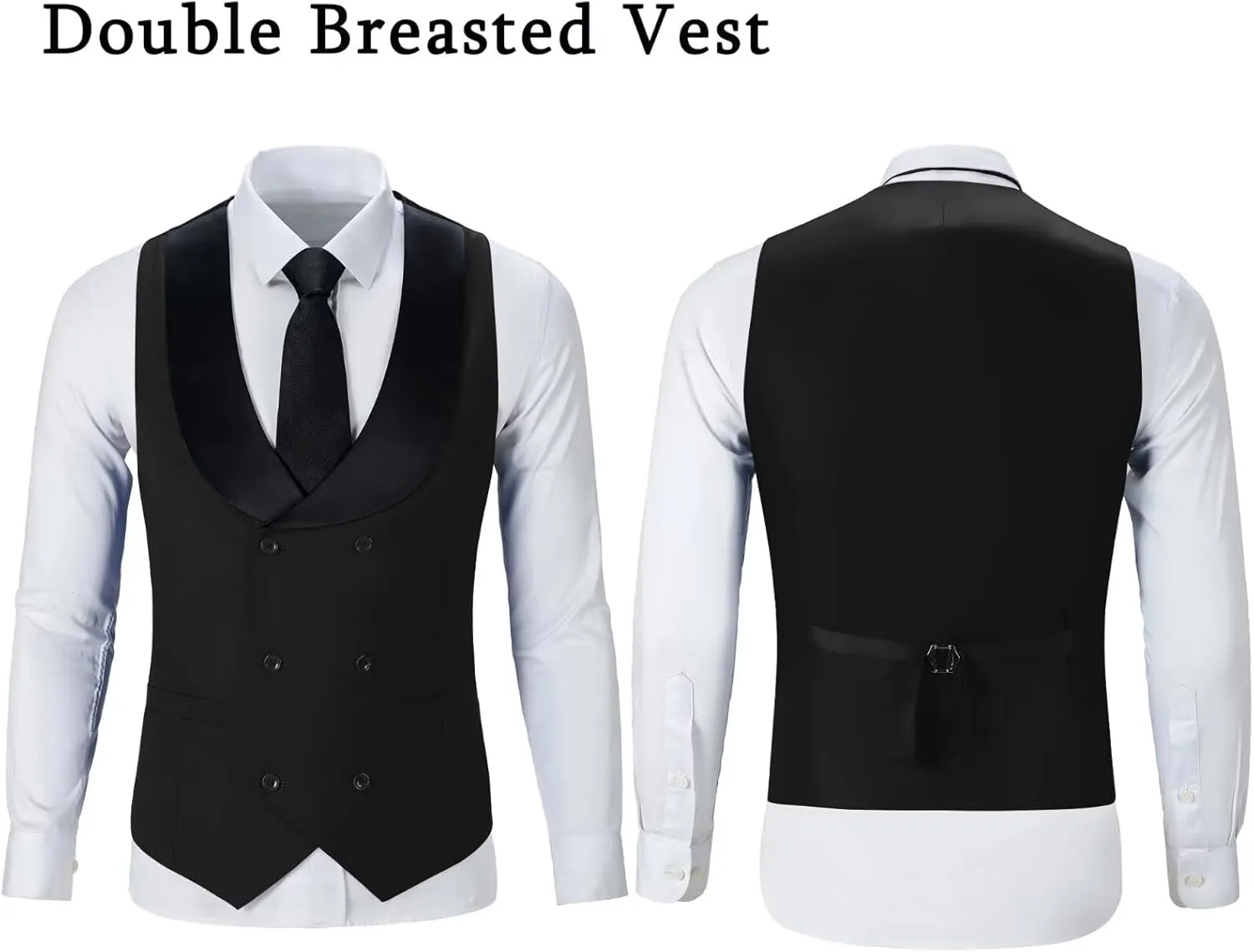 Men's Tuxedo 3 Piece Slim Fit Suit One Button Shawl Lapel Blazer Wedding Prom Jacket Double Breaste Vest Pants