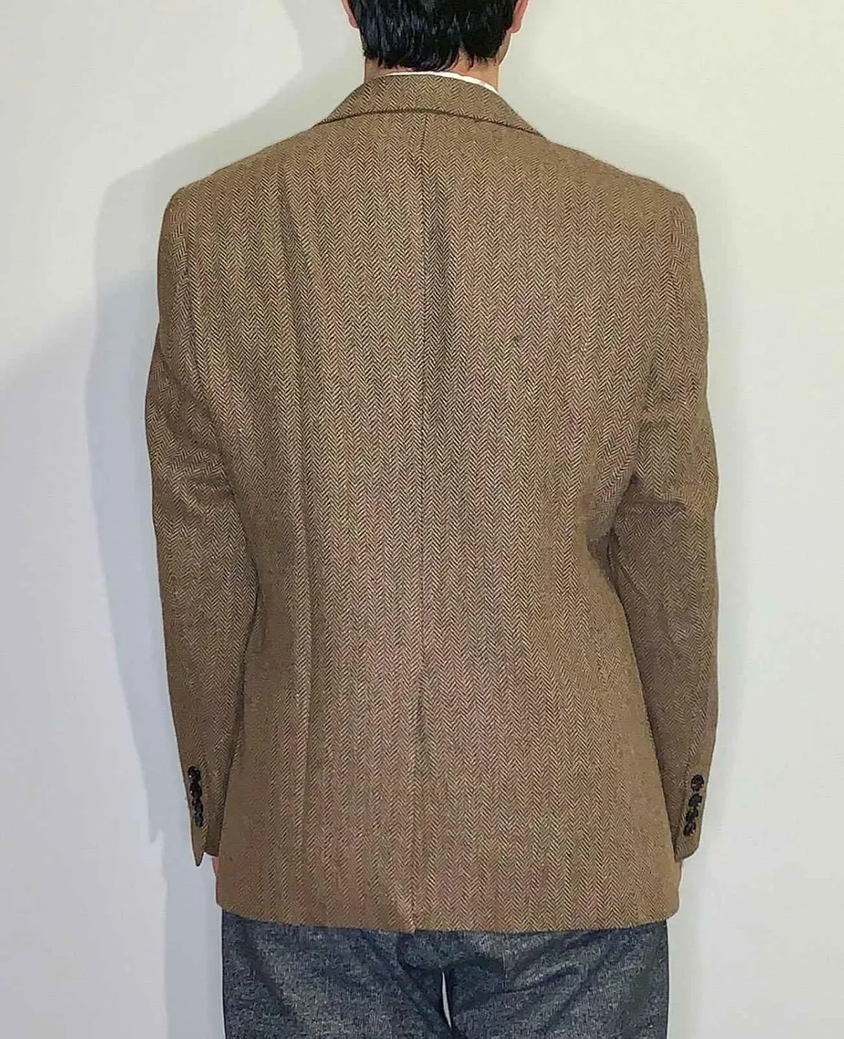 Mens Tweed Blazer 2 Button Lightweight Herringbone Jacket Casual Men Blazer Wedding Groomsmen Prom Jacket