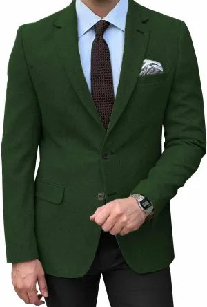 Mens Tweed Blazer 2 Button Lightweight Herringbone Jacket Casual Men Blazer Wedding Groomsmen Prom Jacket