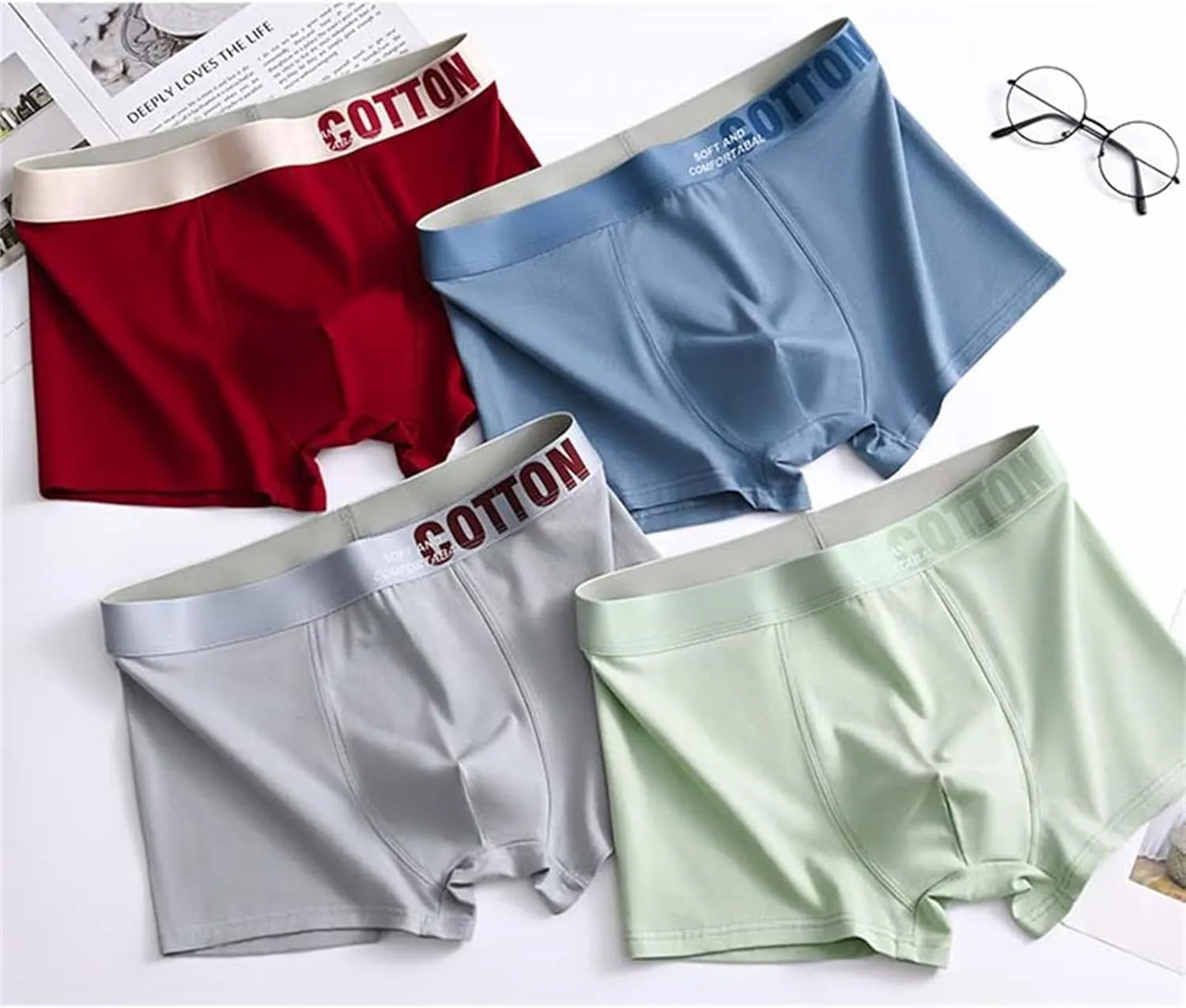 Men's Underwear, Silky Breathable Boxer Briefs Stretch Breathable Underwear