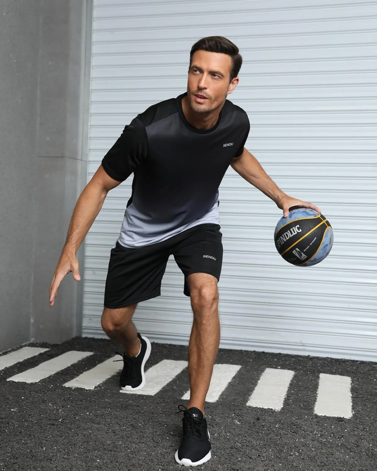Men's Workout Sets Athletic Clothes Soccer Shirts Shorts 3 Pack Basketball Running Gym Football Outfits Summer