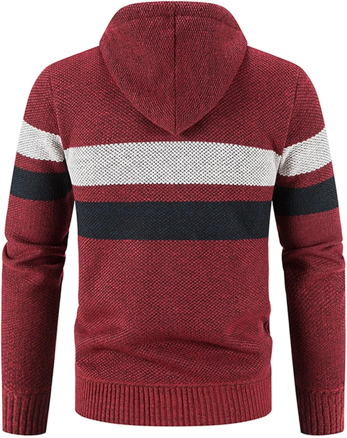 Mens Zip Up Hoodies Sweaters Sherpa Fleece Lined Cardigan Jackets Plus Thick Knitted Fleece Jackets with Full Zip