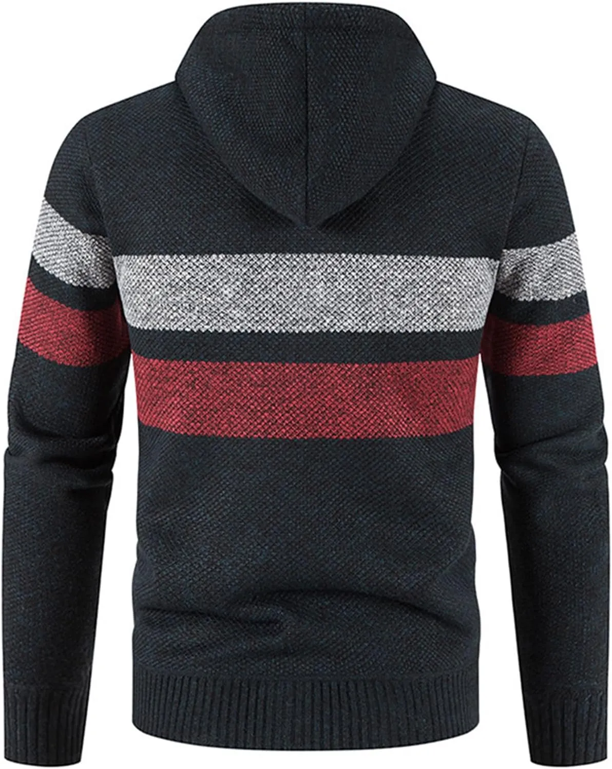 Mens Zip Up Hoodies Sweaters Sherpa Fleece Lined Cardigan Jackets Plus Thick Knitted Fleece Jackets with Full Zip