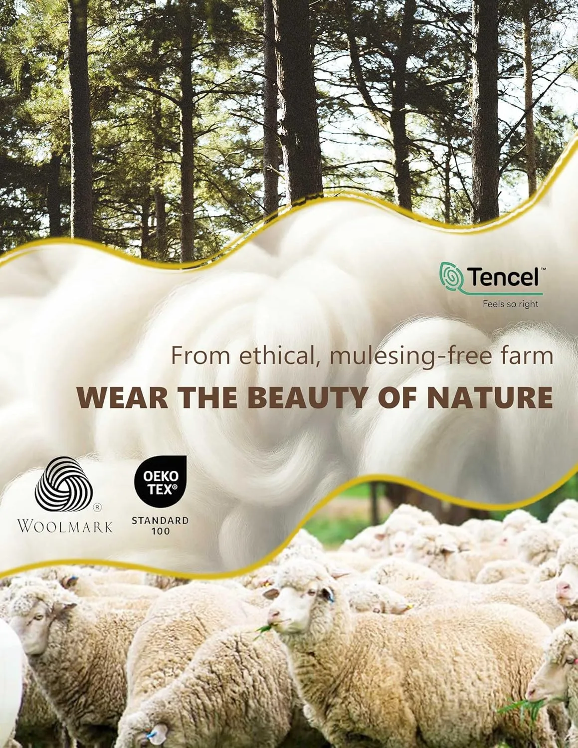 Merino Protect Men's Merino Wool Lyocell Blend T-Shirt Lightweight Cooling Quick Dry Undershirt for Summer Hiking Travel