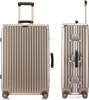 Metallic Hardshell Carry-On Luggage with Spinner Wheels - 26 Inch Travel Suitcase with-Approved Lock(Metallic,20in)