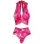 Michelle - Floral Print Halter Neck Bikini Set