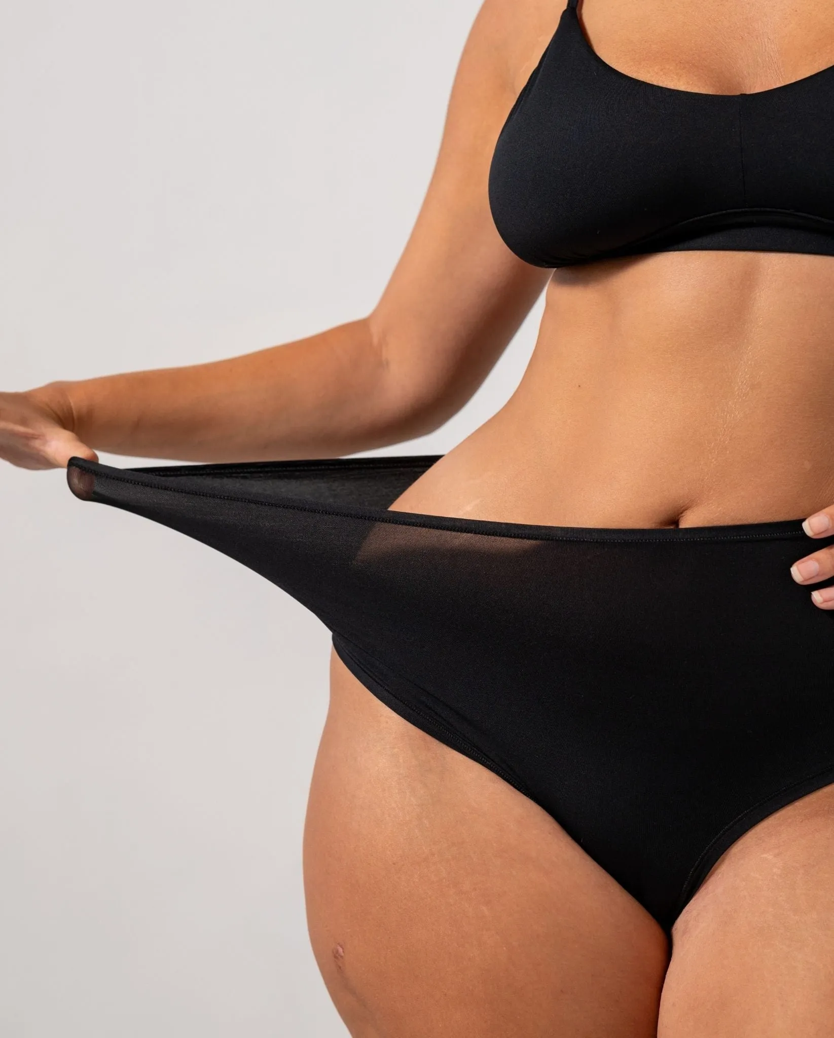 Micro Highwaist Briefs 3-Pack Black & Fiery Red
