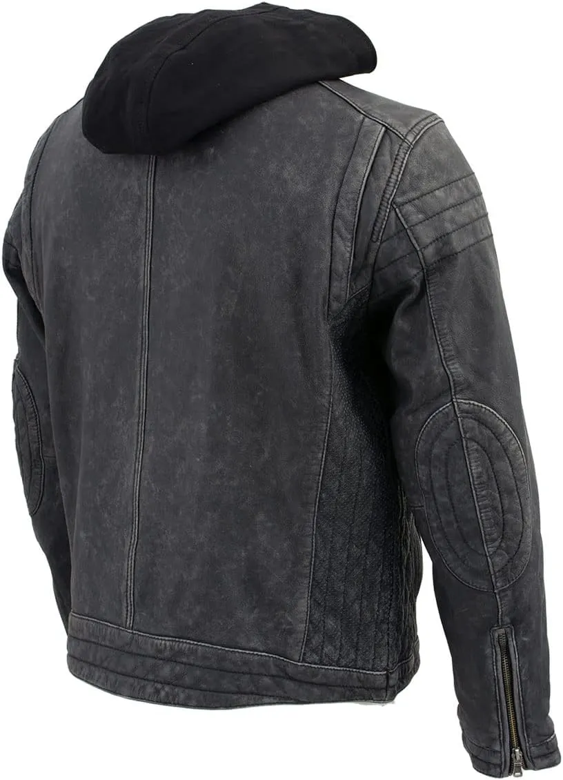 Milwaukee Leather Premium Men's Leather Fashion Casual Jackets and Coats with Hoodie | SFM