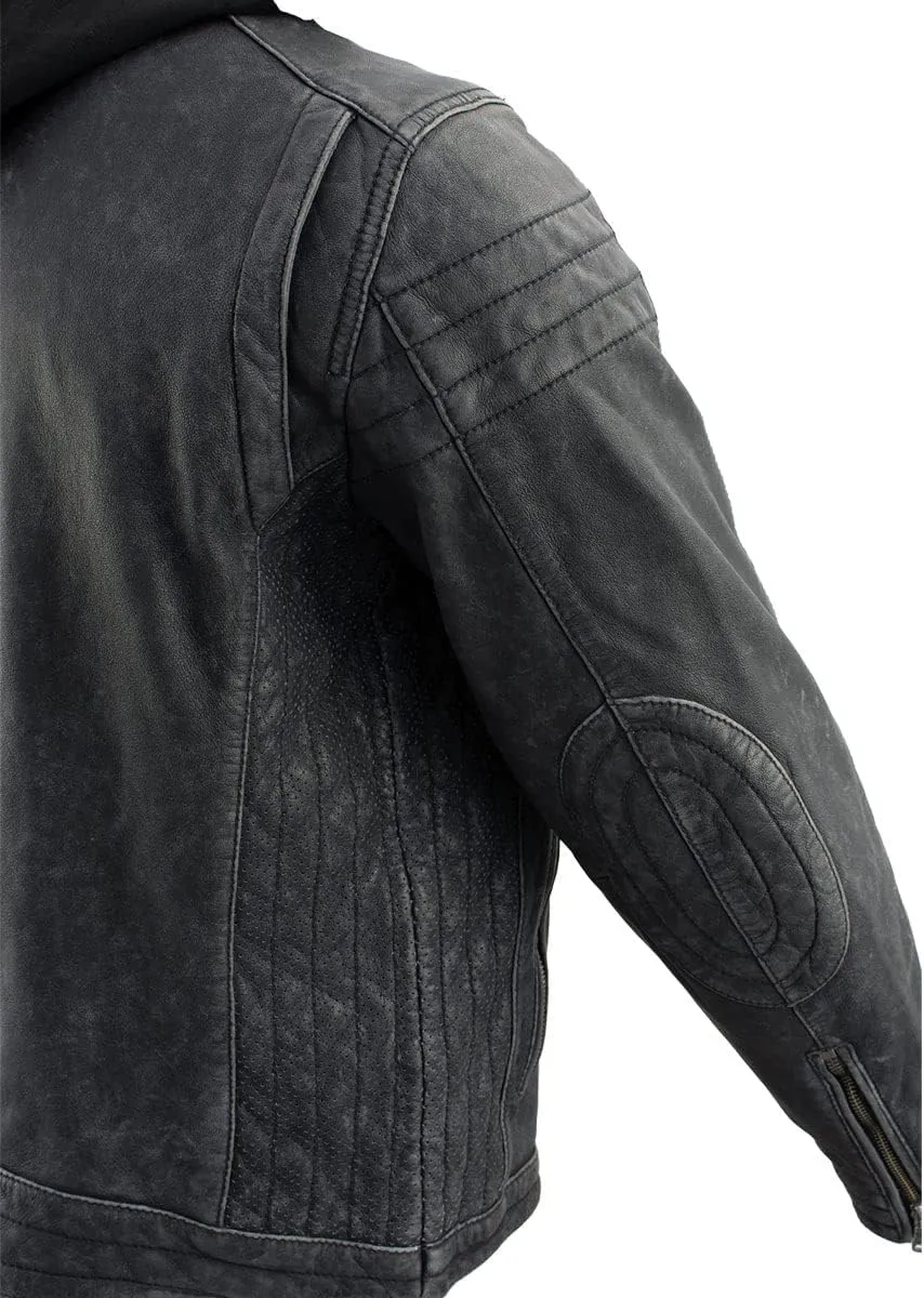 Milwaukee Leather Premium Men's Leather Fashion Casual Jackets and Coats with Hoodie | SFM