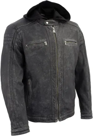 Milwaukee Leather Premium Men's Leather Fashion Casual Jackets and Coats with Hoodie | SFM