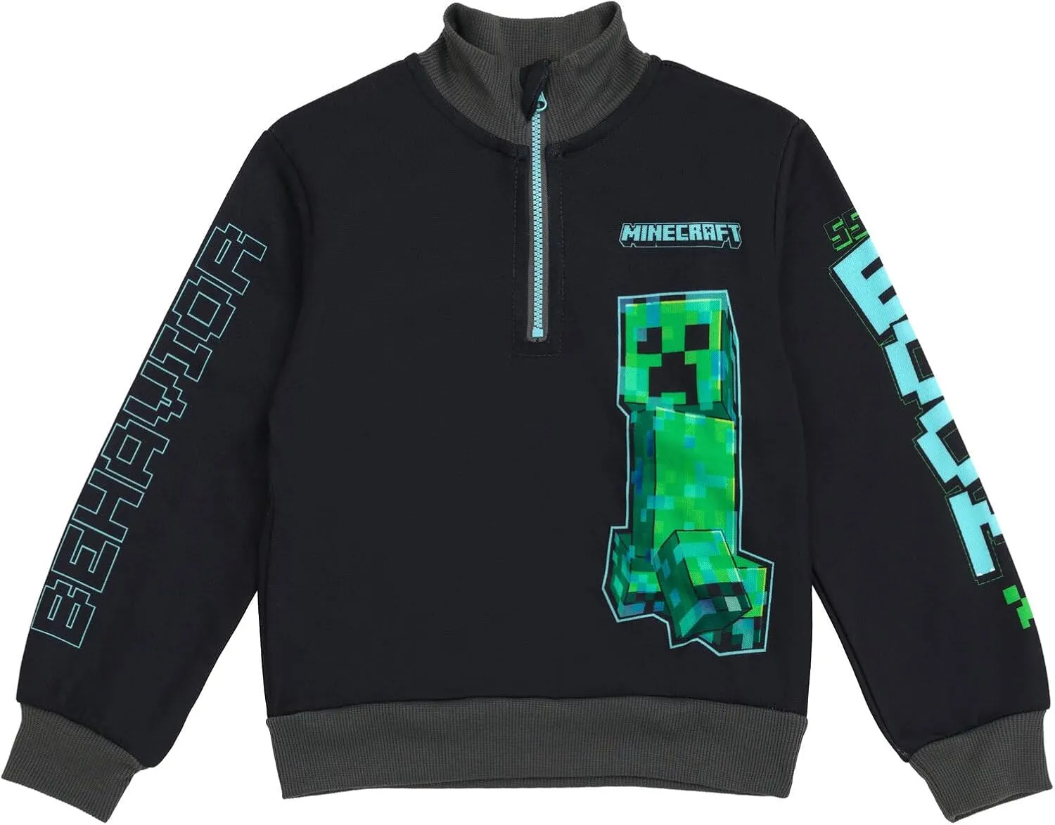 Minecraft Creeper Fleece Half Zip Sweatshirt and Pants Outfit Set Little Kid to Big Kid Sizes (4-18-20)