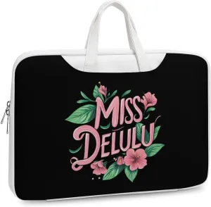 Miss Delulu Leather Bag Laptop Case Slim Water Resistant Computer Bags with Handle Briefcase for Work