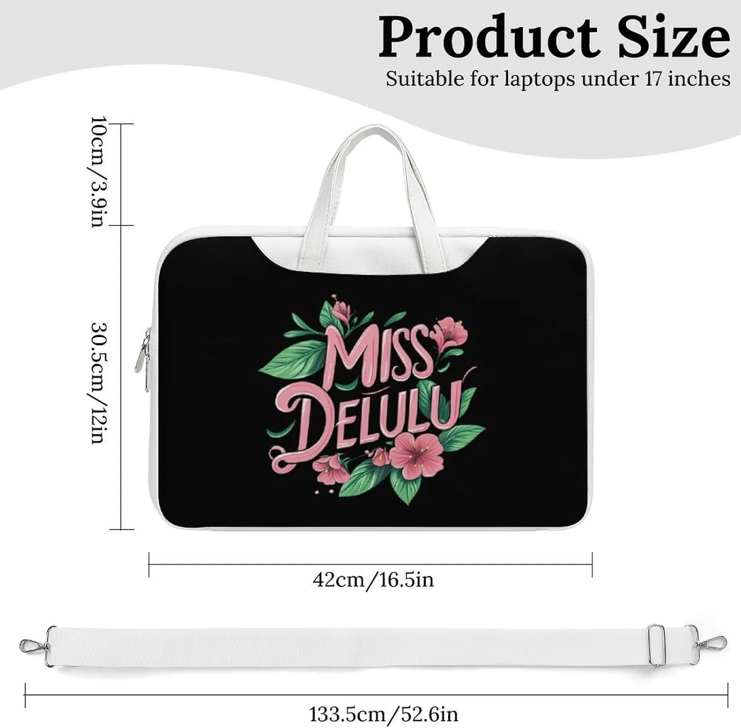 Miss Delulu Leather Bag Laptop Case Slim Water Resistant Computer Bags with Handle Briefcase for Work