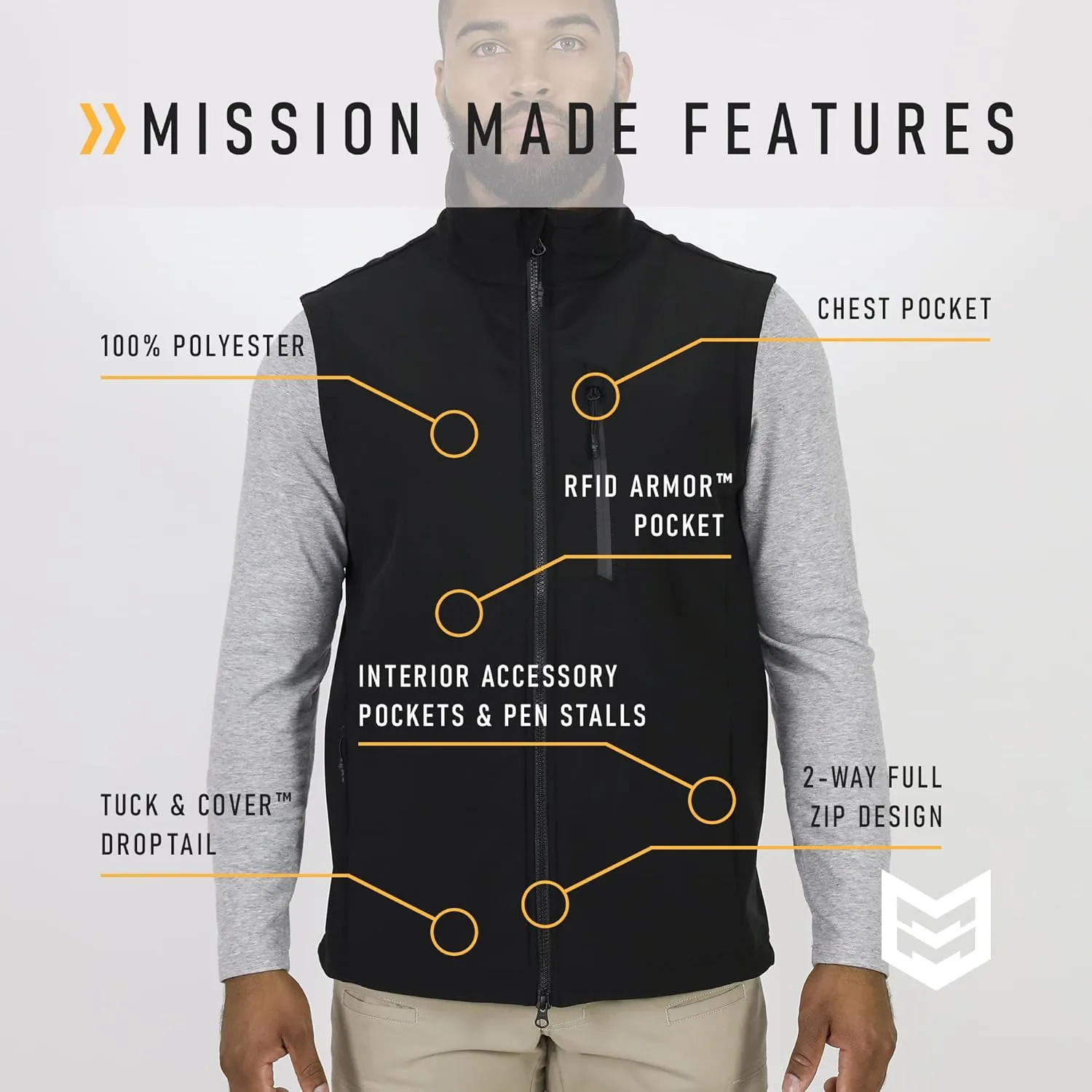 MISSION MADE Soft Shell Vest for Men