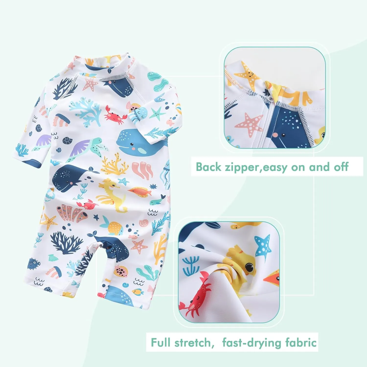 Moon Tree Baby Girls Rash Guard Swimsuits for Toddler Girls Short Sleeve Sunsuits One Piece Bathing Suits Beach Swimwear
