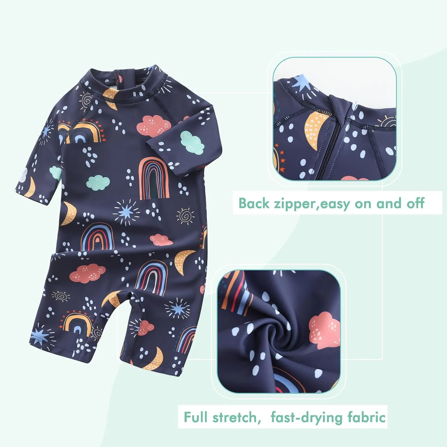 Moon Tree Baby Girls Rash Guard Swimsuits for Toddler Girls Short Sleeve Sunsuits One Piece Bathing Suits Beach Swimwear
