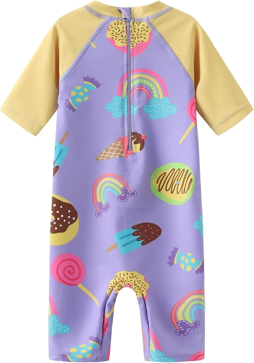 Moon Tree Baby Girls Rash Guard Swimsuits for Toddler Girls Short Sleeve Sunsuits One Piece Bathing Suits Beach Swimwear