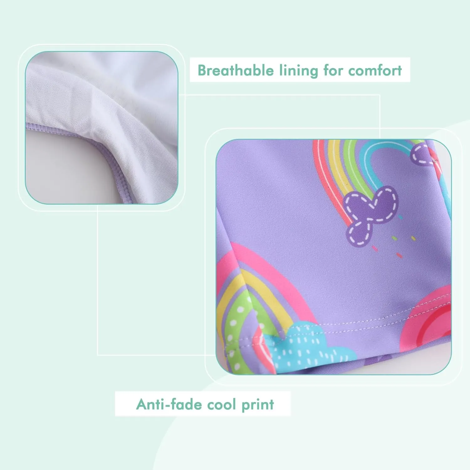Moon Tree Baby Girls Rash Guard Swimsuits for Toddler Girls Short Sleeve Sunsuits One Piece Bathing Suits Beach Swimwear