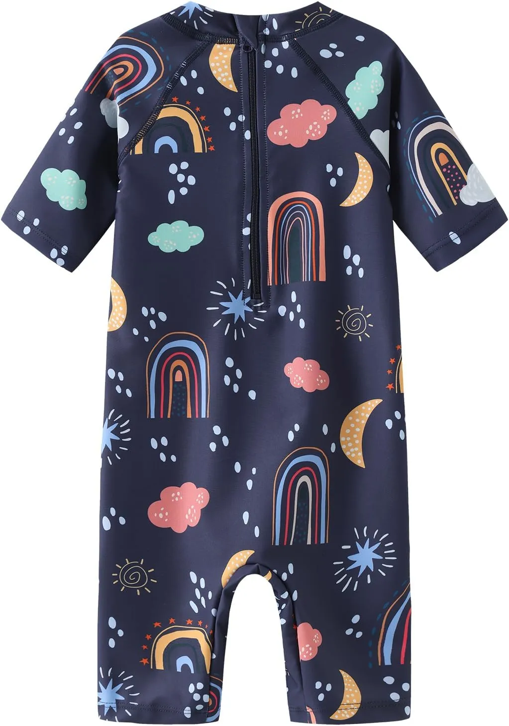 Moon Tree Baby Girls Rash Guard Swimsuits for Toddler Girls Short Sleeve Sunsuits One Piece Bathing Suits Beach Swimwear