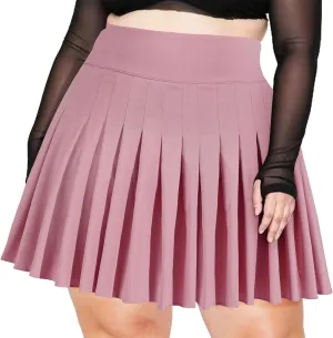 Moon Wood Women's Plus Size Pleated Tennis Skirt- Girls High Waist Athletic Golf Skirts with Shorts