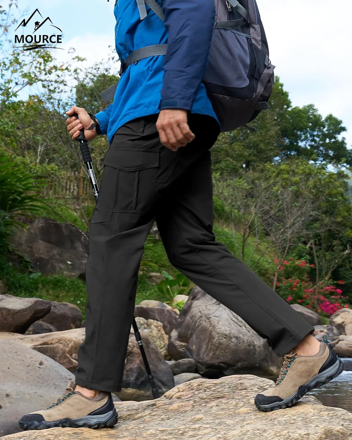 MOURCE Hiking Pants Water Resistant Ripstop Cargo Pants for Men Quick Dry Lightweight Men's Tactical Pants