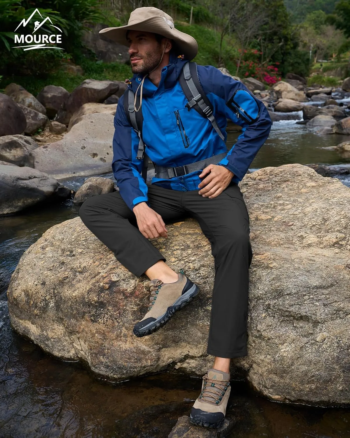 MOURCE Hiking Pants Water Resistant Ripstop Cargo Pants for Men Quick Dry Lightweight Men's Tactical Pants