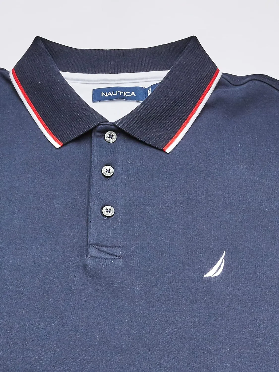 Nautica Men's Classic Fit Short Sleeve Dual Tipped Collar Polo Shirt