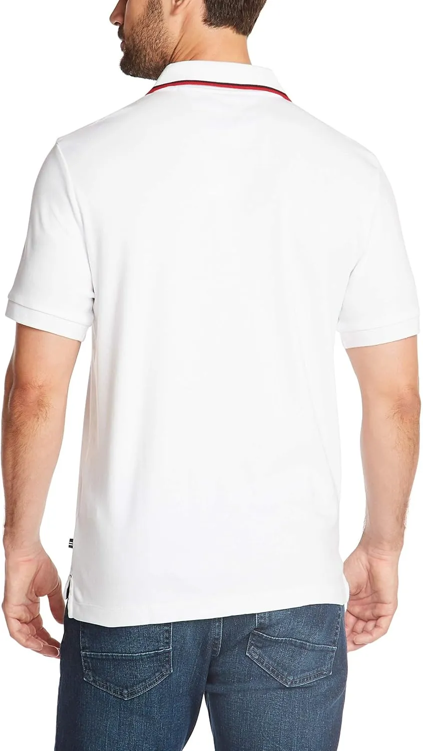 Nautica Men's Classic Fit Short Sleeve Dual Tipped Collar Polo Shirt