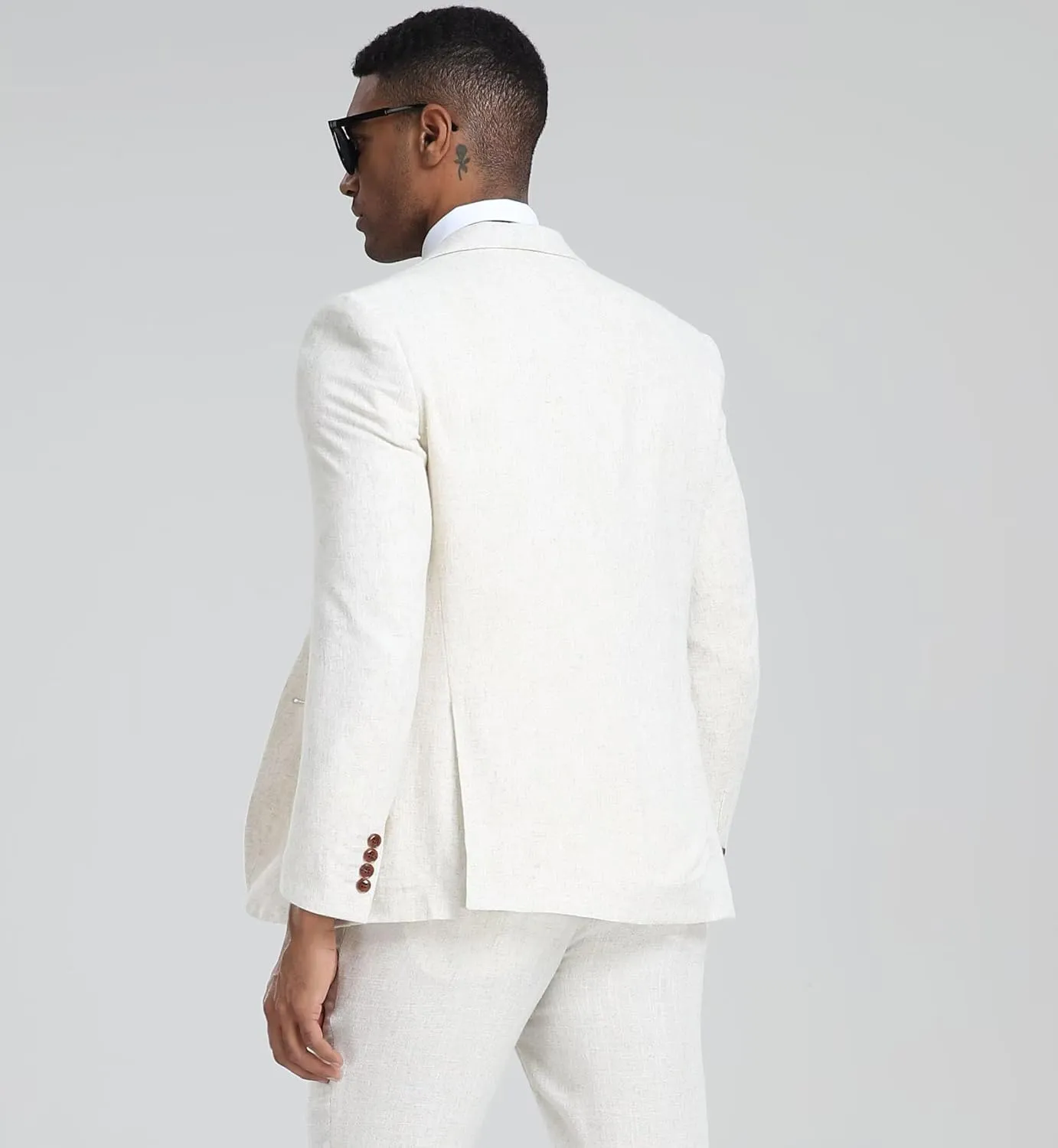 Netsky Mens Causal Linen Blazer Jacket Lightweight 2 Button Notch Lapel Summer Sport Coats