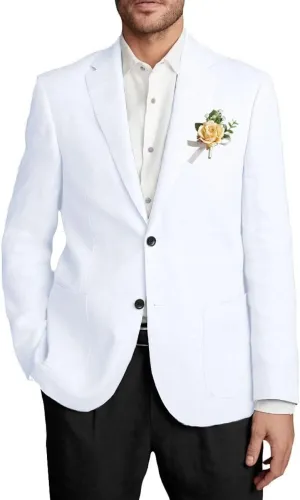 Netsky Mens Causal Linen Blazer Jacket Lightweight 2 Button Notch Lapel Summer Sport Coats