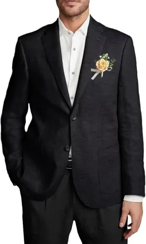 Netsky Mens Causal Linen Blazer Jacket Lightweight 2 Button Notch Lapel Summer Sport Coats