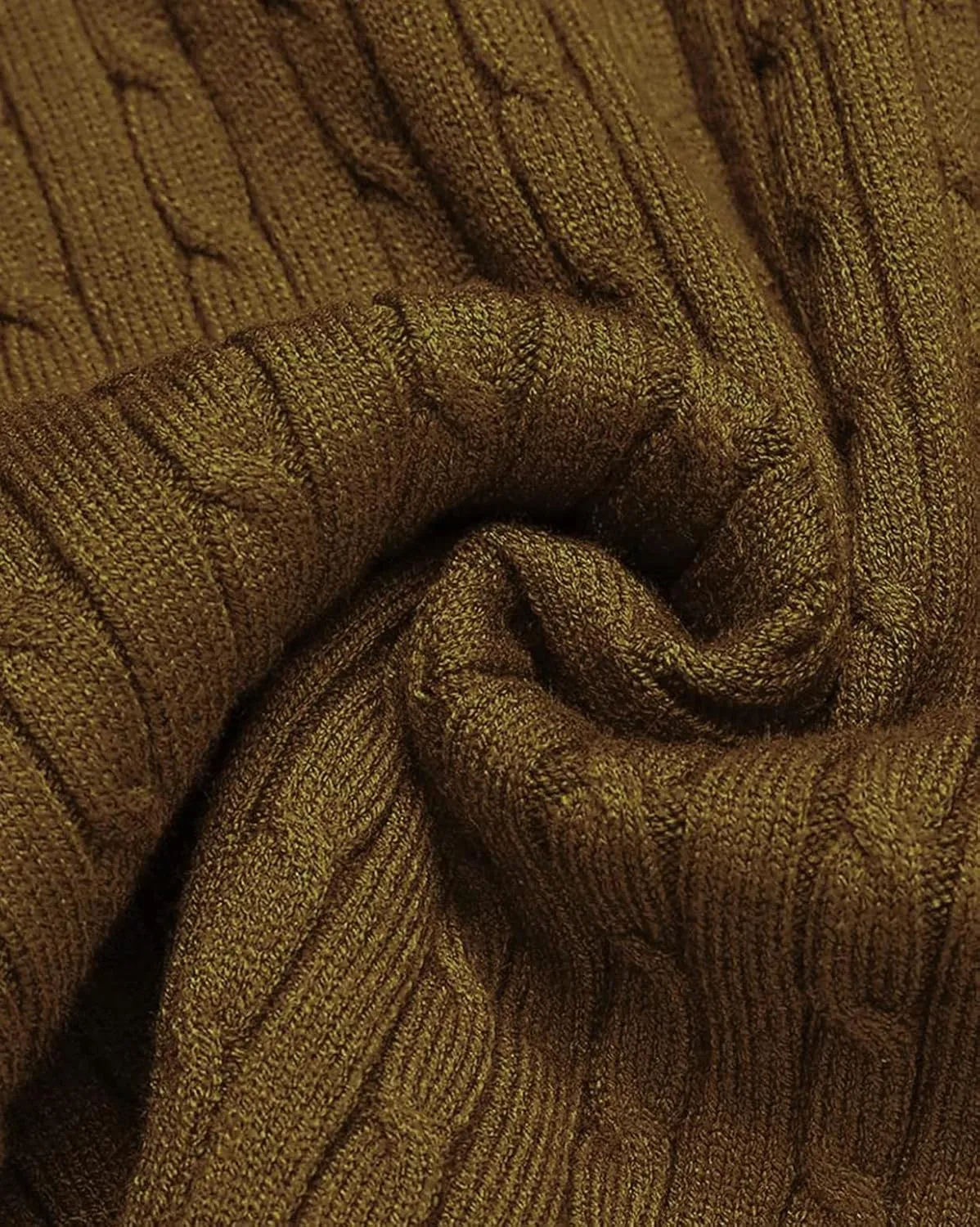 nine bull Mens Slim Fit Turtleneck Sweater Cable Knit Thermal Pullover Sweater