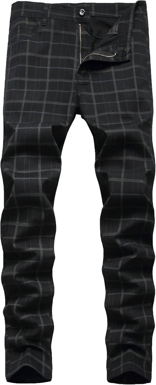 NOVOCCT Mens Dress Pants - Slim Fit Mens Casual Pants - Flat Front Stretch Skinny Business Casual Dress Chinos Pants for Men