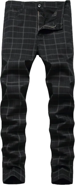 NOVOCCT Mens Dress Pants - Slim Fit Mens Casual Pants - Flat Front Stretch Skinny Business Casual Dress Chinos Pants for Men