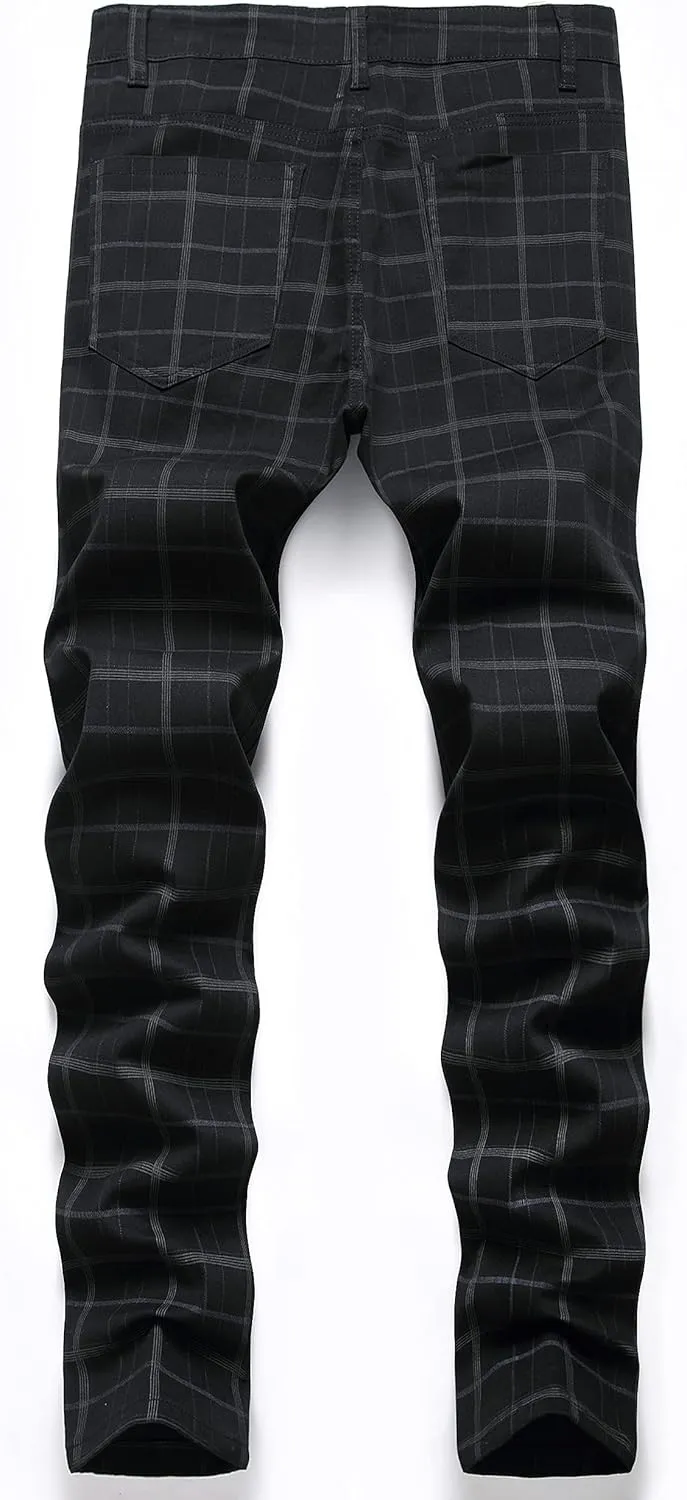 NOVOCCT Mens Dress Pants - Slim Fit Mens Casual Pants - Flat Front Stretch Skinny Business Casual Dress Chinos Pants for Men