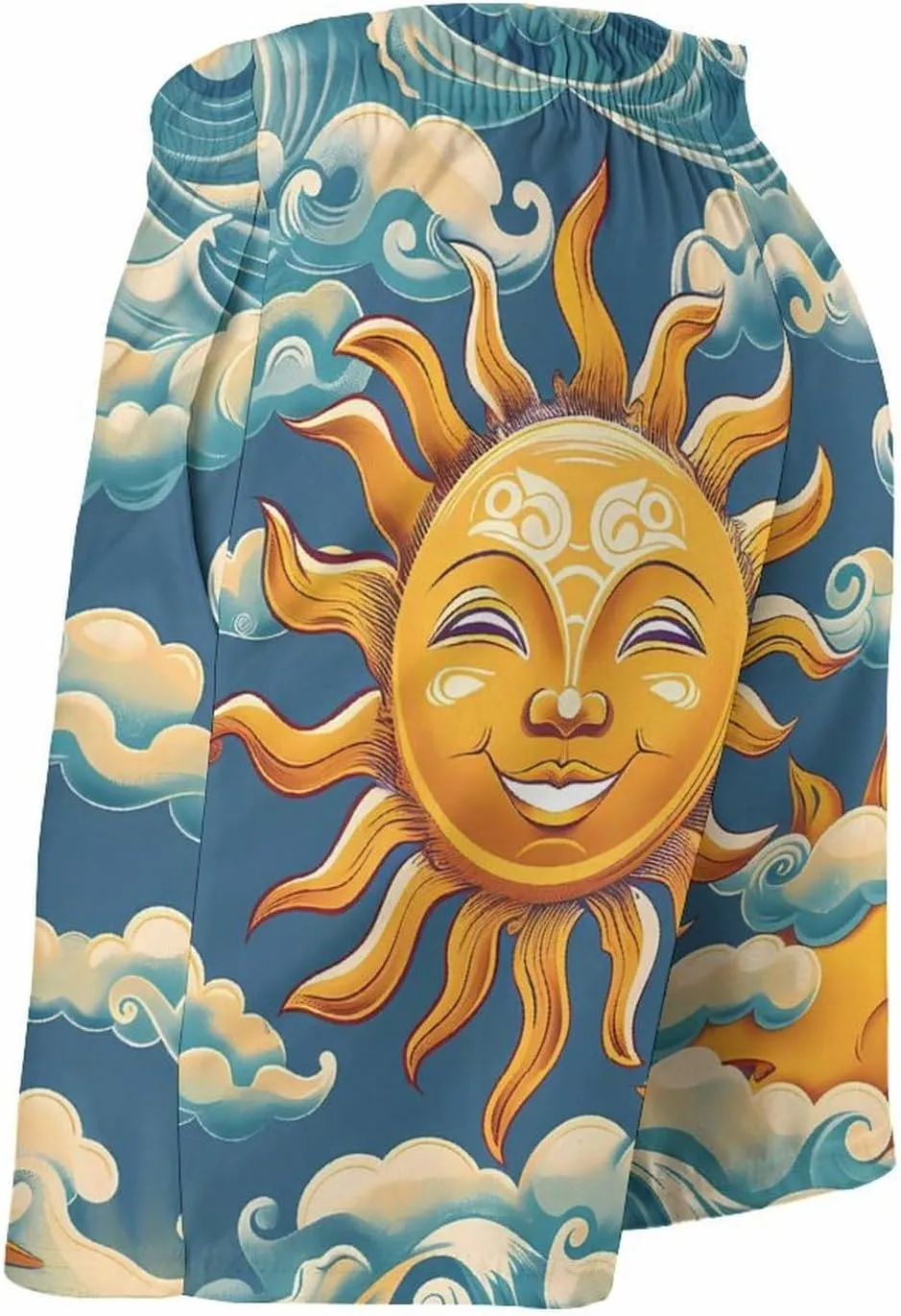 Ocean Sunrise Faces Men's Swim Trunks Quick Dry Board Shorts Breathable Summer Beach Shorts Bathing Suits