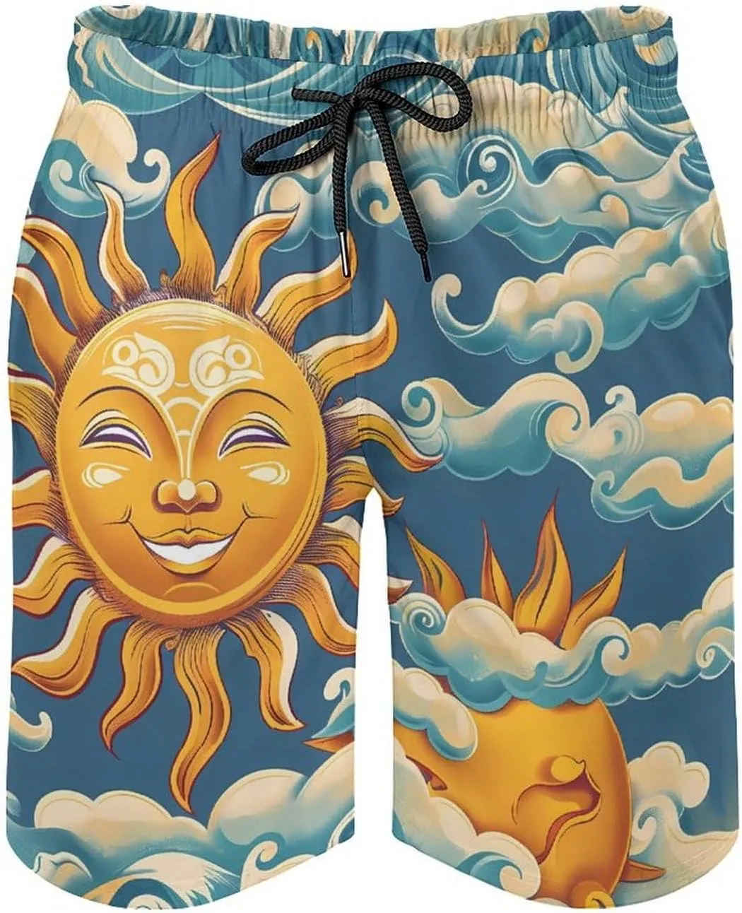 Ocean Sunrise Faces Men's Swim Trunks Quick Dry Board Shorts Breathable Summer Beach Shorts Bathing Suits