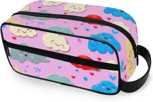 ODAWA Unisex Hanging Toiletry Bag Colorful Cartoon Clouds Travel Organizer Water Resistant Shaving Bag for Toiletries