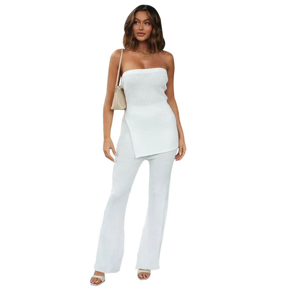 Off Shoulder Sleeveless Top & High-Rise Leggings