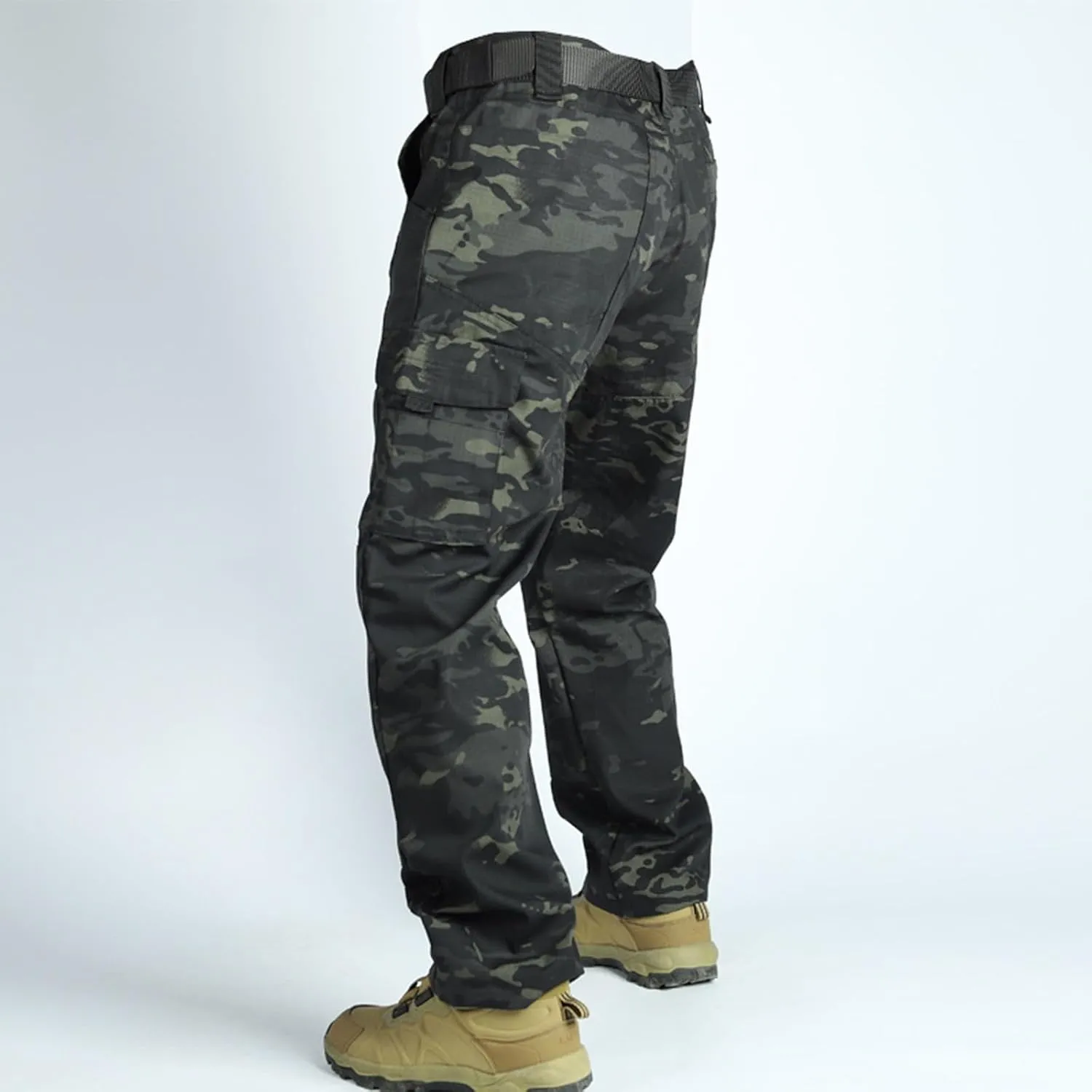 OIOLOYJM Military Cargo Pants for Men Hiking Stretchy Work Construction Camouflage Flexcamo - Tactical Waterproof Pants