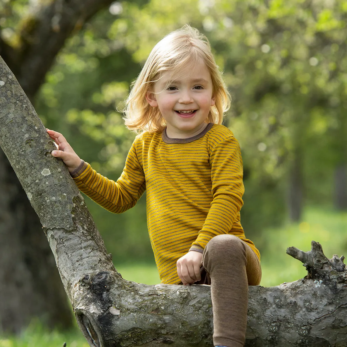 Organic Wool & Silk Leggings - Walnut - 1-14y