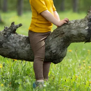 Organic Wool & Silk Leggings - Walnut - 1-14y
