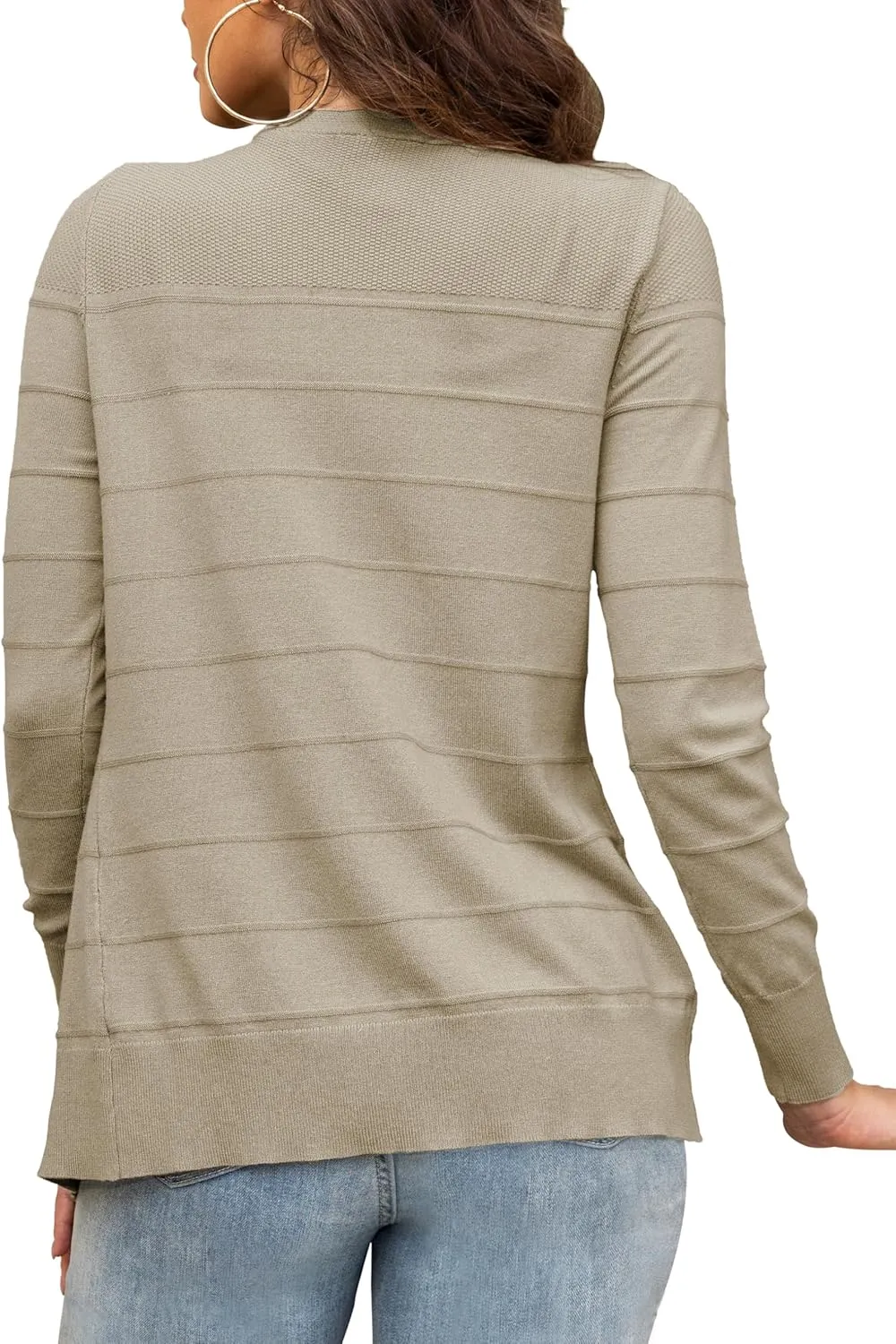 Othyroce Women's Cardigan V Neck Button Down Long Sleeve Knit Open Front Sweater Cropped Cardigans